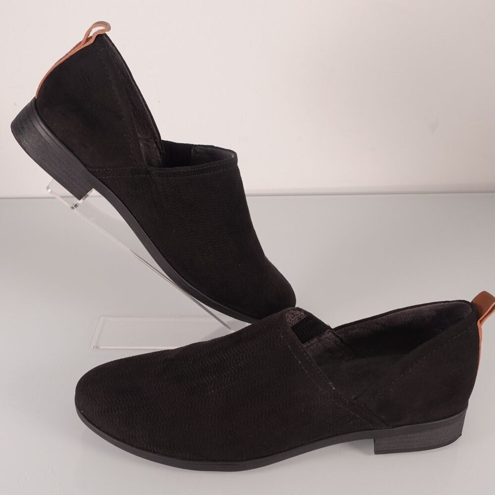 Womens Dr Scholls Shoes 9.5M Ruler Slip on Loafer Casual Black Suede Almond Toe